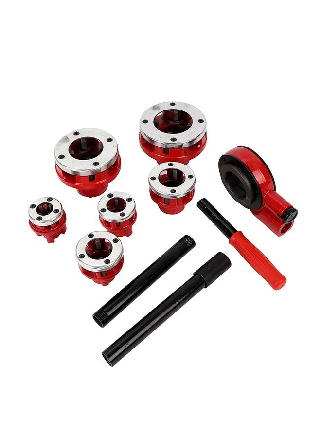 LAWAZIM - Ratchet Pipe Threader Kit -6 Piece- Manual Pipe Threader with Various Sizes of Threading Dies and Durable Storage Case - Pipe Threading Tool Set for Plumbing, Pipe Fitting, and Construction - Image 1
