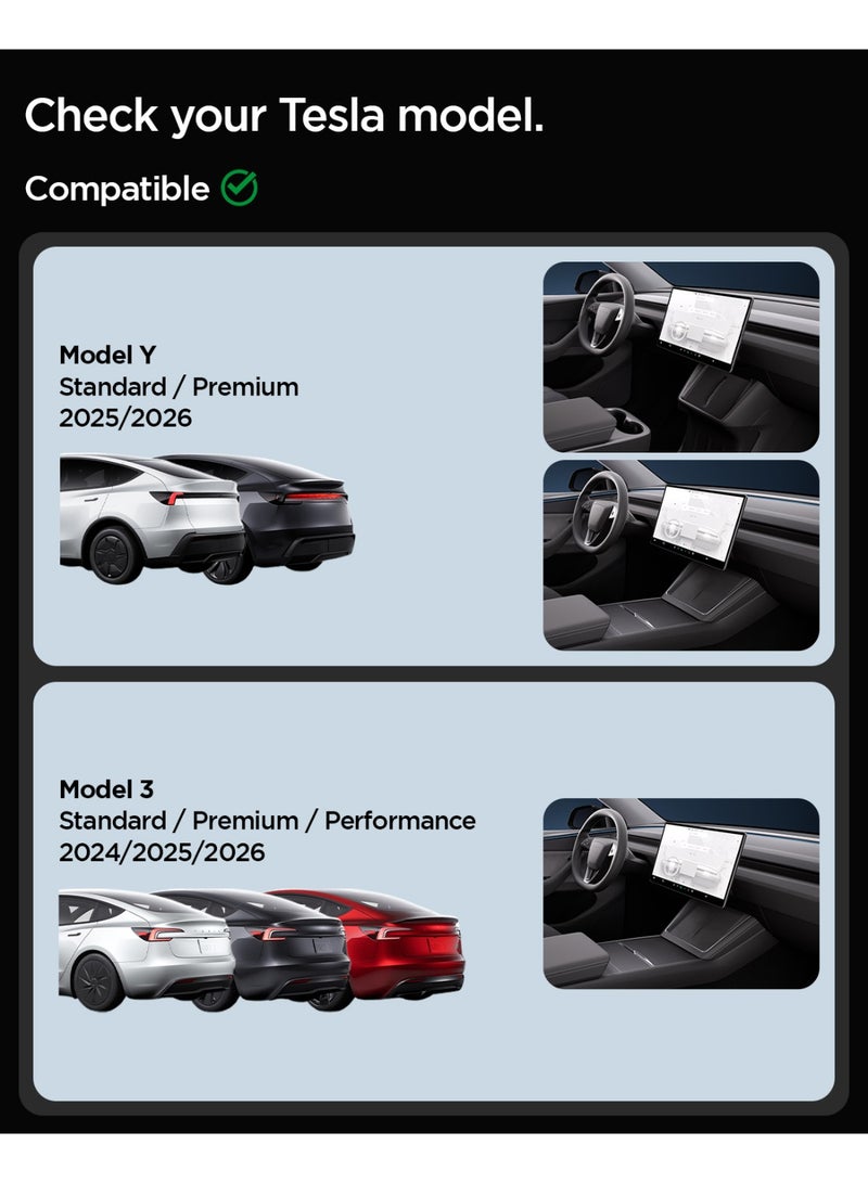 Spigen GLAStR EZ Fit for Tesla Model 3 (2026/2025/24) Highland and Model Y (2026/2025) Juniper Dashboard 15.4 inch Touch Screen Protector Tempered Glass - Crystal Clear - Image 2