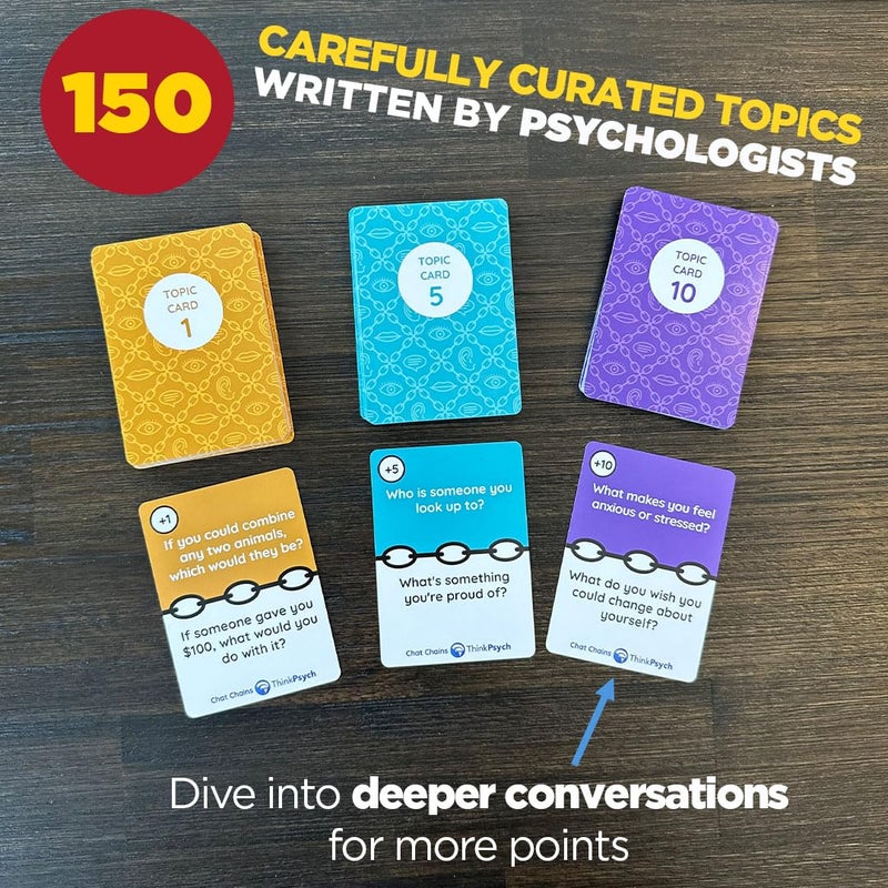 ThinkPsych Chat Chains - The Game That Connects Us | Social Skills Games | Therapy Games for Teens and Kids | Ages 8-99 | Therapy Conversation Cards | 15 Mins Playtime - Image 3