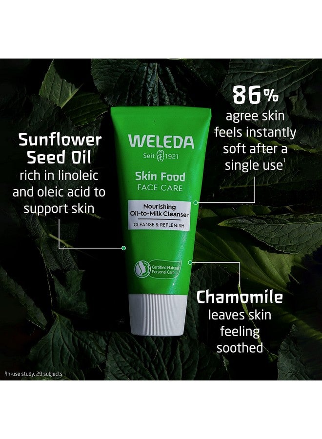 Weleda Skin Food Face Care Nourishing Oil-to-Milk Cleanser, 2.5 Fluid Ounce, Plant Rich Cleanser with Sunflower Seed Oil, Chamomile Extract and Pansy - Image 2