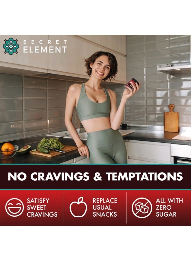 SECRET ELEMENT Keto ACV Gummies 1100mg, Apple Cider Vinegar Gummies with Prebiotic Superfruits, Green Coffee Bean Extract, B Vitamins, Sugar Free, Vegan, Non-GMO, Cherry Flavor, 60 Gummies - Image 4