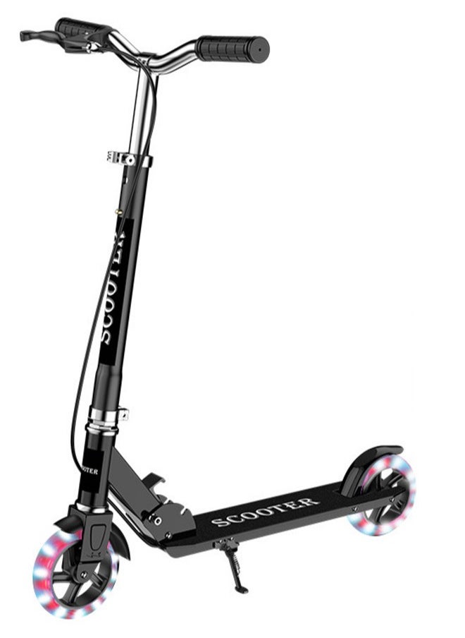 Denzoz Kick Scooter Foldable Scooter with Disc Brakes Double Shock Absorption System Three levels of height adjustment Suitable Freestyle Kick Scooter For Boys And Girls  - Image 1