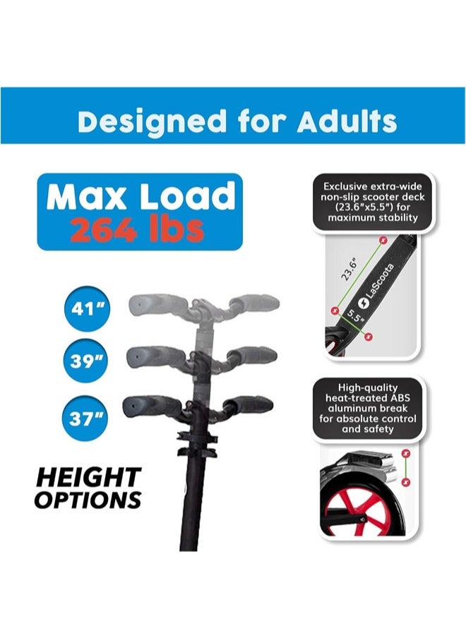 Denzoz Kick Scooter Foldable Scooter with Disc Brakes Double Shock Absorption System Three levels of height adjustment Suitable Freestyle Kick Scooter For Boys And Girls  - Image 3