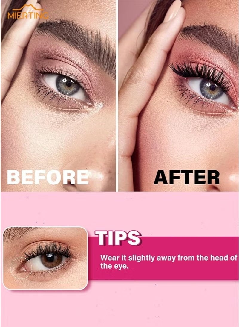 ميرتينج 3 قطع من رموش مغناطيسية نصف العين للزاوية الخارجية، مجموعة رموش طبيعية مع أداة وضع، لا تحتاج إلى غراء، قابلة لإعادة الاستخدام، سهلة الوضع والإزالة، موديل CT04-6 - Image 5