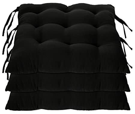 HANUMANT Microfiber Chair Cushion Seat Pad with Ties Use for Home Chair Bookstore Library Cafe Car Office 40X40cm 40CM40CM Black 3 - Image 1