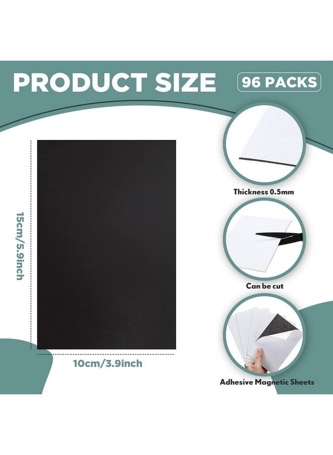 Macarrie 96 Pcs 4 X 6 Adhesive Magnetic Sheets Cuttable Magnetic Sheets With Adhesive Backing Magnetic Paper Magnet Stickers Flexible Peel And Stick Magnets For Picture Crafts Die Storage Photos  - Image 2