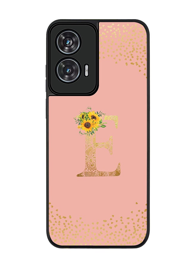 Stylizedd For Motorola Edge 50 Fusion 5G Case,Slim fit Camera Protection, Shockproof Thin Phone cover  - Custom Floral Monogram - E  (Rose Pink ) - Image 1