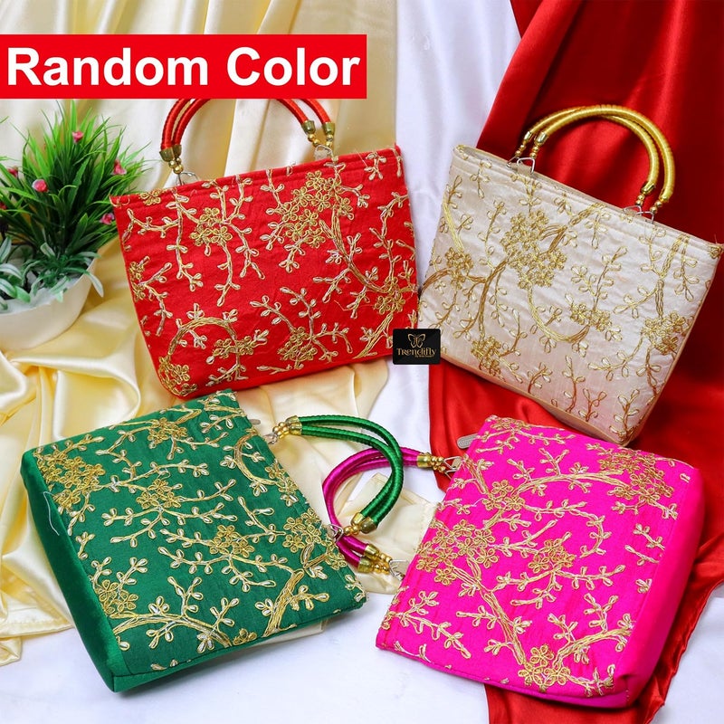Trendifly Traditional Embroidery Potli Purse Bag Wedding Return Gift Batwa for Women Girls Guest Shagun Baby Shower wholesale pooja handicraft gifting handbag - Image 5