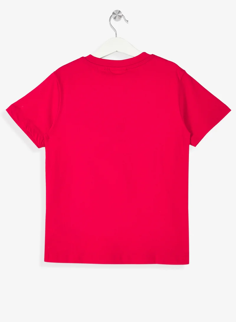 لاكوست تيشيرت أطفال بياقة دائرية وشعار