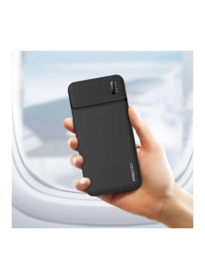 ريتشي Recci RPB-N17C باور بانك 20000mAh بسعة فائقة، تصميم نحيف جداً (Ultra-Slim)، شاحن محمول متعدد الحماية - أسود - Image 3