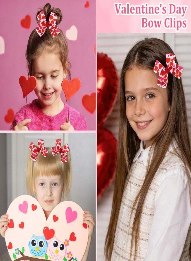 ACO-UINT Valentine Hair Bows for Girls, 2 Pcs Red Heart Print Hair Clips, Cute Valentine’s Day Hair Accessories for Little Girls, Hair Barrettes Alligator Clips - Image 5