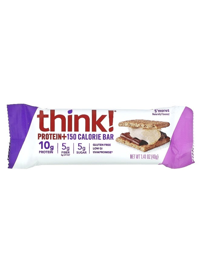 think! Think !, Protein+ 150 Calorie Bars, S'mores, 10 Bars, 1.41 oz (40 g) Each (Packaging may vary) - Image 3