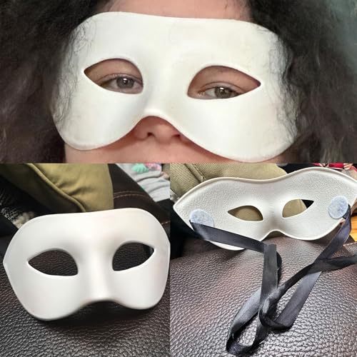 Liatunou Men's Masquerade Mask Half Face Mask for Ball Proms and Halloween (White) - Image 5