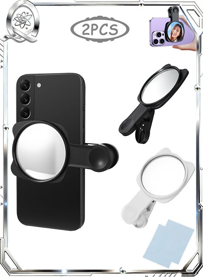 Quantum 2-in-1 Phone Selfie Mirror Clip, Magnetic Selfie Mirror for iPhone Back Camera, Universal Compact for Recording Vlog Accessories - Image 1