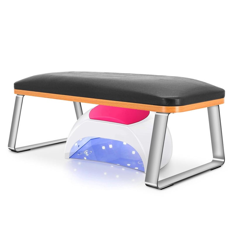 I·B·N G مسند ذراع كبير لفني الأظافر مسند يد متين مع أرجل من الفولاذ المقاوم للصدأ