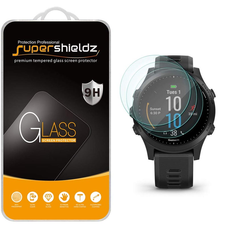 Supershieldz (3 Pack) Designed for Garmin Forerunner 945 Tempered Glass Screen Protector, Anti Scratch, Bubble Free - Image 1