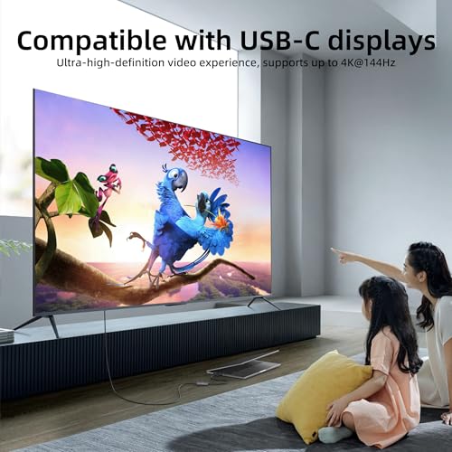 Maqze 8K@30Hz / 4K@144Hz Displayport to USB-C Adapter with PD 65W Charging, Graphene Cable Display Port Male to Type-C Female for USBC Monitor, Compatible for MacBook Pro/Air, iMac - Image 5