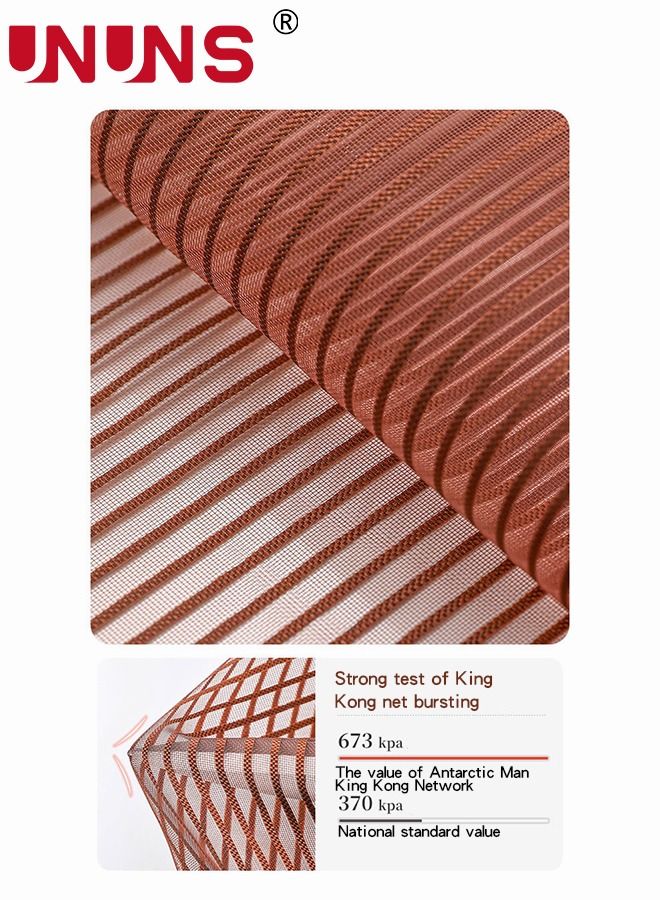 UNUNS Magnetic Fly Screen Door,Heavy-Duty Anti Mosquito Mesh No Gap With Hooks,Self-Closing Privacy Screen Door Hands Free For Patio,Kitchen,Bedroom,Air Conditioner Room,100x220cm Brown - Image 5