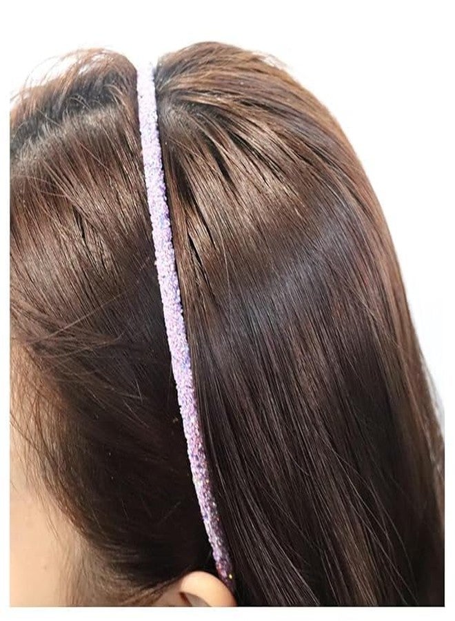 Truvic Glitter Hair Sparkle Skinny Headband Multicolor HairBand Stylish Hair Accessories for Baby Girls (Pack of 6) - Image 3