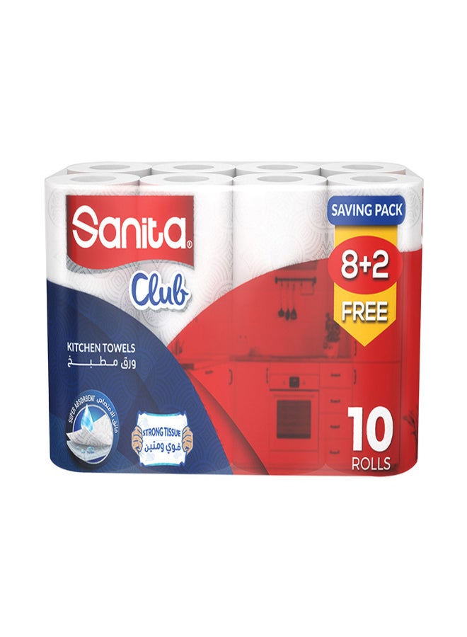 Sanita Kitchen Towel 10 Roll 40 Sheets White - Image 1