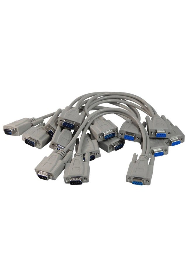 Your Cable Store 1 Foot 9 Pin Serial Splitter Cable DB9 2 Male / 1 Female RS232 5 Pack - Image 1