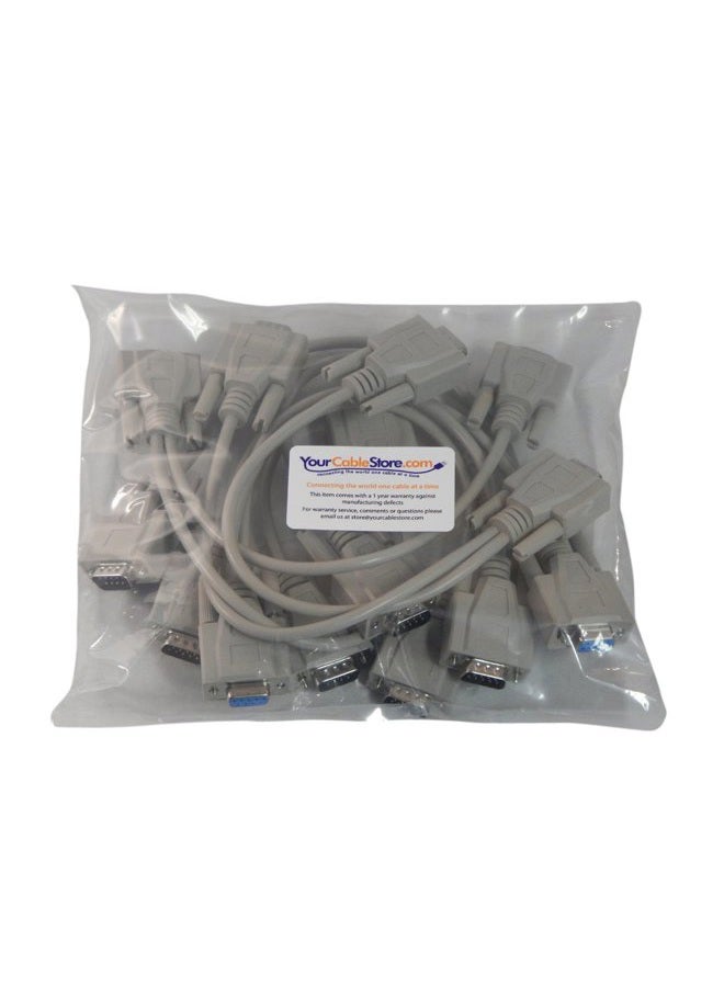 Your Cable Store 1 Foot 9 Pin Serial Splitter Cable DB9 2 Male / 1 Female RS232 5 Pack - Image 2