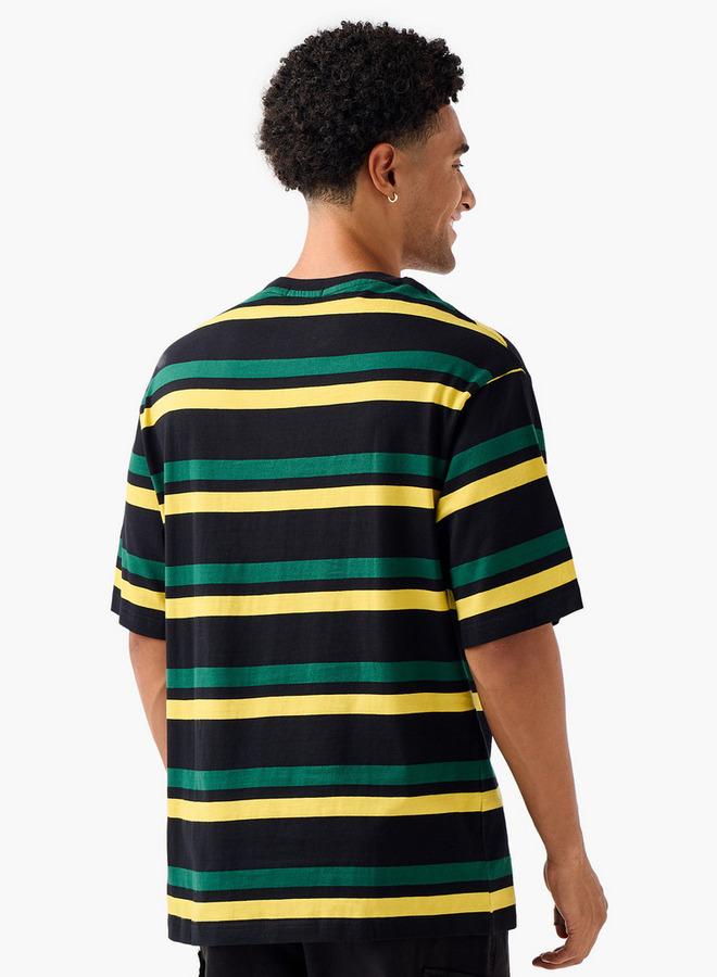 سبلاش فيڤ تي شيرت رجالي بقصة عادية ورقبة دائرية وأكمام قصيرة مخطط - Image 3