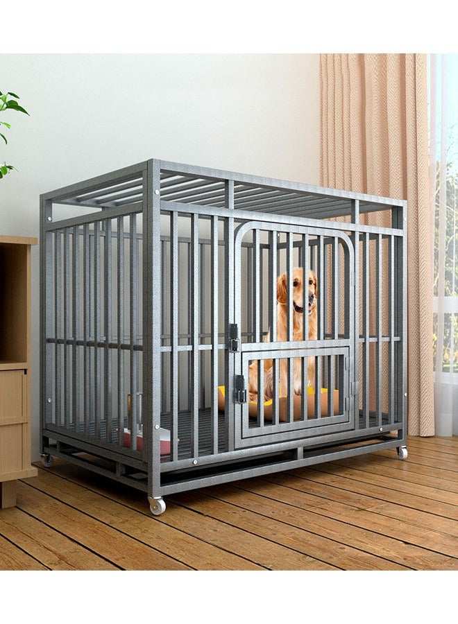 KLNAMAEAAN Metal Pet Cage with Lockable Wheels and Doors - Image 1