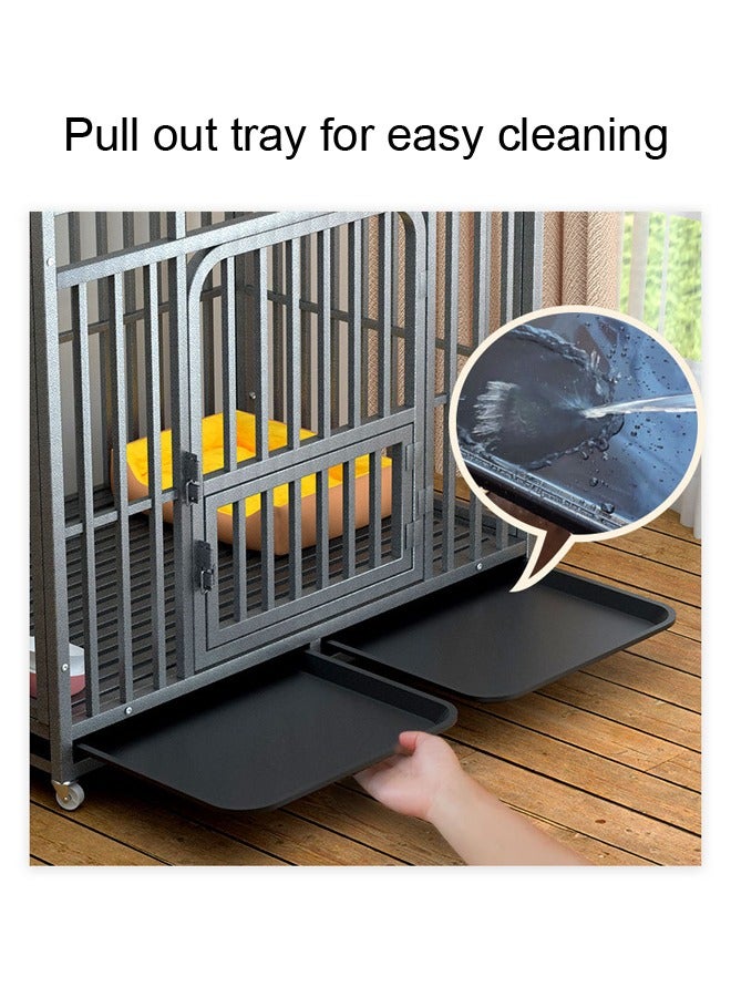 KLNAMAEAAN Metal Pet Cage with Lockable Wheels and Doors - Image 5