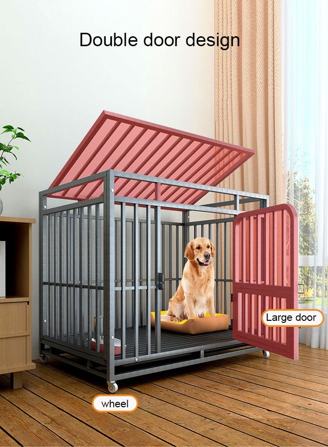 KLNAMAEAAN Metal Pet Cage with Lockable Wheels and Doors - Image 3