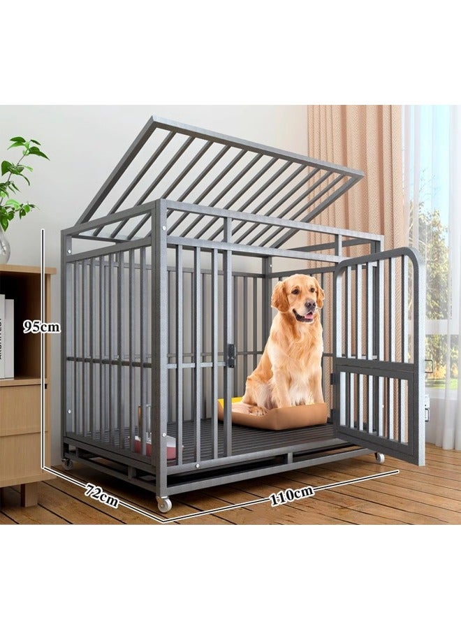 KLNAMAEAAN Metal Pet Cage with Lockable Wheels and Doors - Image 2