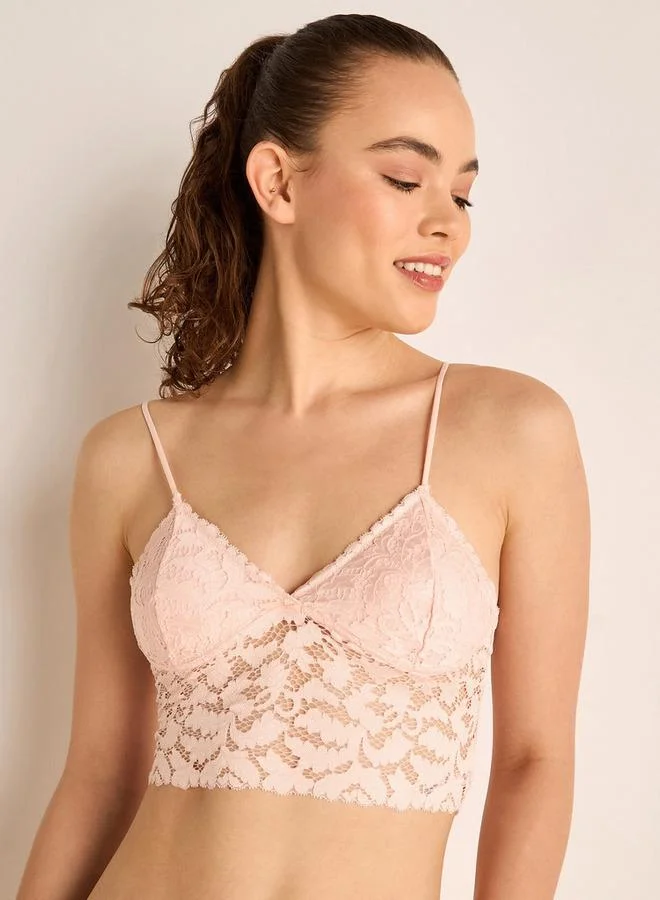 Splash FAV Lace Detail Bralette with Adjustable Straps