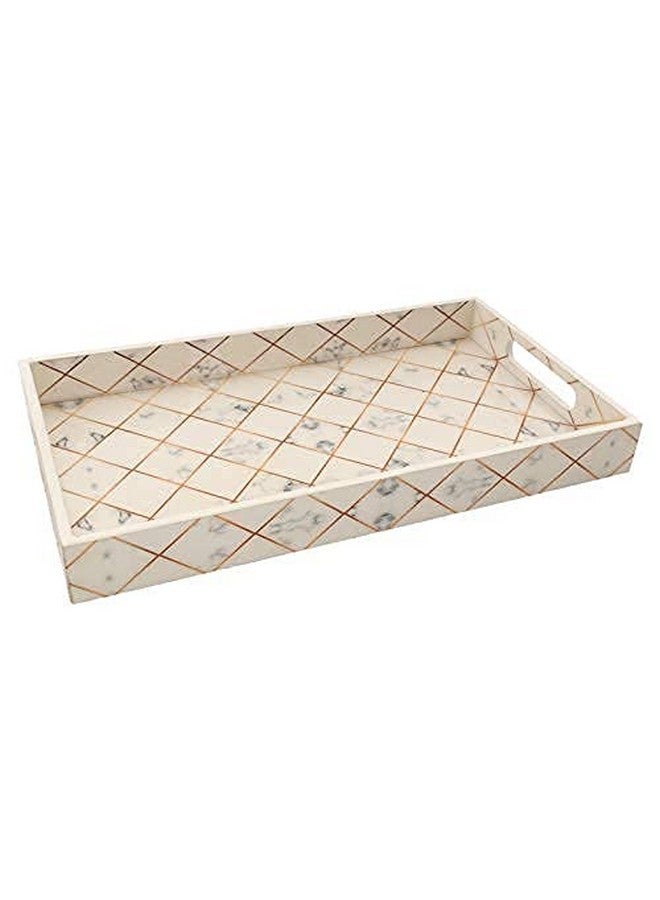 Tranquil Square Modern Style Durable Design Wooden Serving Tray Set of 3 - Image 4