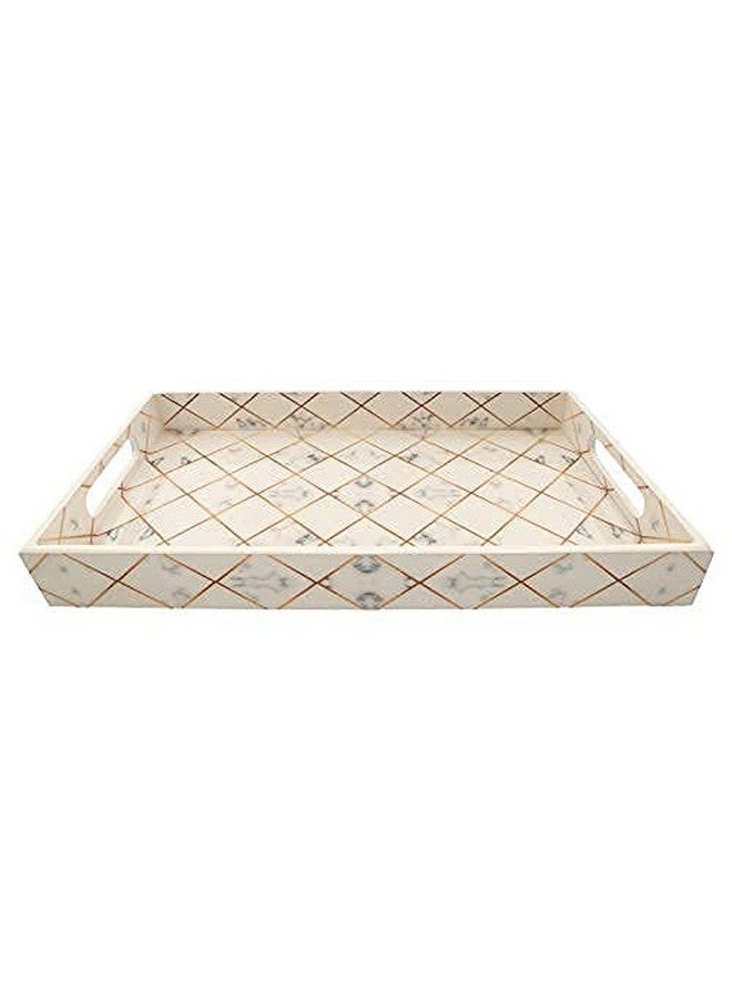 Tranquil Square Modern Style Durable Design Wooden Serving Tray Set of 3 - Image 3