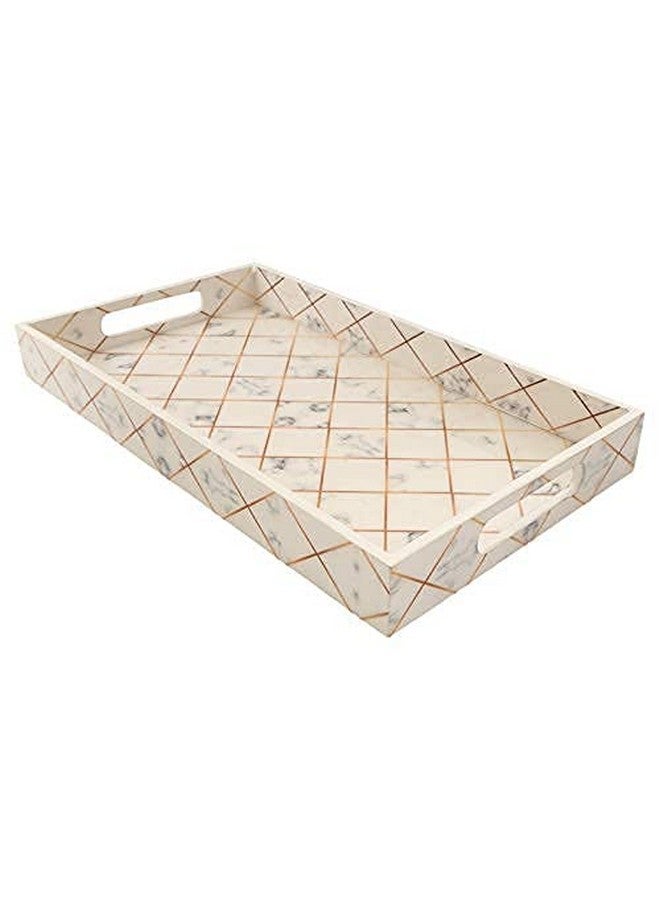 Tranquil Square Modern Style Durable Design Wooden Serving Tray Set of 3 - Image 5