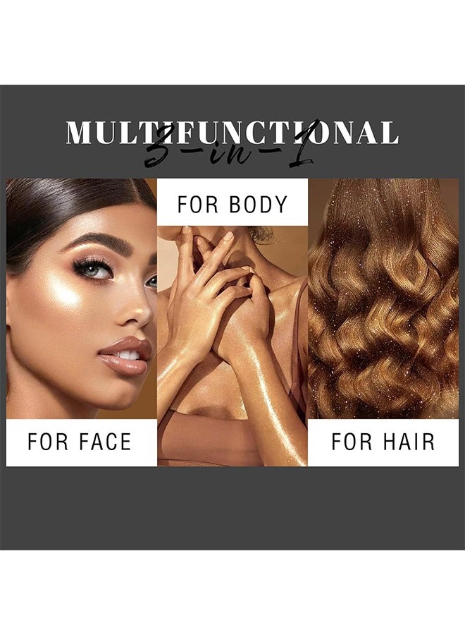 Ushas Body Shimmer Spray, Long Lasting Moisturizing Body Shimmer Luminizer Glow Illuminator Quick-Drying and Non-Sticky Liquid Highlighter Spray for Face and Hair Glitter，Waterproof Shimmering Luminizer #01 - Image 5