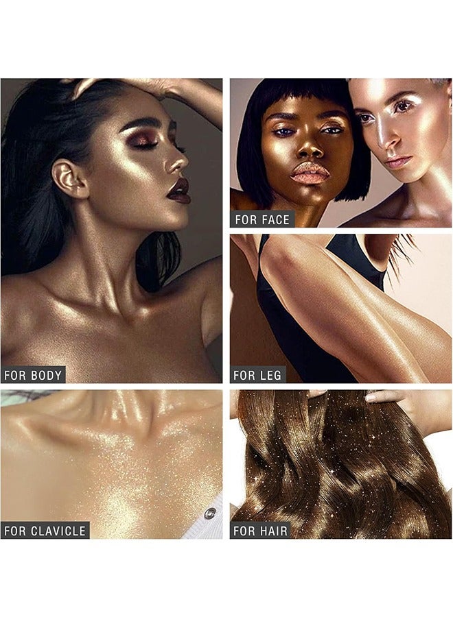Ushas Body Shimmer Spray, Long Lasting Moisturizing Body Shimmer Luminizer Glow Illuminator Quick-Drying and Non-Sticky Liquid Highlighter Spray for Face and Hair Glitter，Waterproof Shimmering Luminizer #01 - Image 2