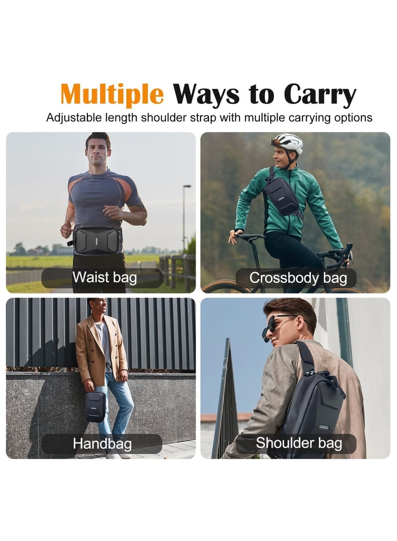 SYOSI Bike Handlebar Bag, EVA Waterproof Bicycle Front Frame Storage Bag, 3.2L Multi-Purpose Bike Pouch, Easy to Install & Remove, for E-Bikes, Scooters, and Motorcycles (Black) - Image 4