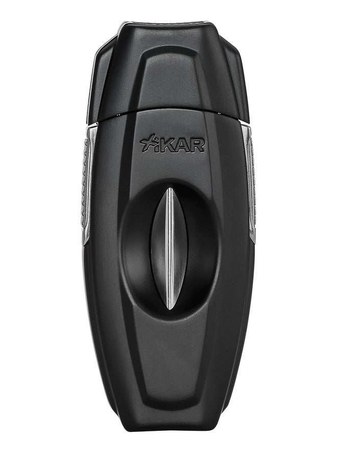 شيكار قاطعة سيجار Xikar VX2 سوداء اللون، ذات تصميم V-Cut، بشفرات من الفولاذ المقاوم للصدأ وقفل آمن، تقص السيجار حتى قطر 70 حلقة | قاطعة سيجار ذات وعاء زنبركي، ذات تصميم V-Cut عميق، تتسع لسيجار بقطر 64 حلقة | إكسسوارات سيجار لعشاق السيجار - Image 1