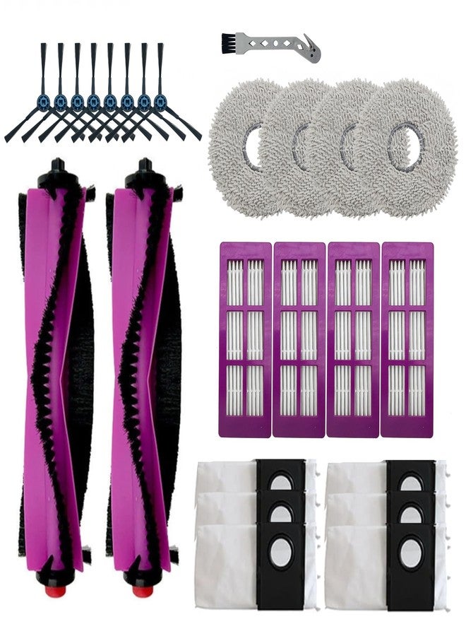 طقم قطع غيار 6 في 1 للمكنسة الكهربائية الروبوتية والممسحة يوريكا J15 برو ألترا - يتضمن: بكرتين رئيسيتين للفرشاة، 8 فرش جانبية، 4 فلاتر HEPA، 6 أكياس غبار، 4 وسادات ممسحة، أداة تنظيف واحدة - يكفي لمدة 3 أشهر - Image 1