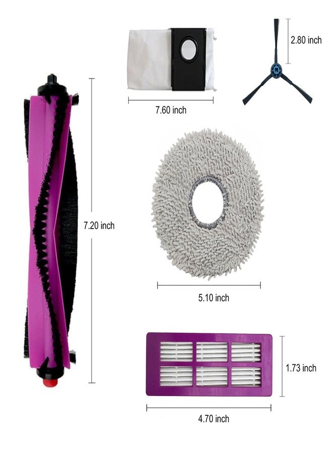 طقم قطع غيار 6 في 1 للمكنسة الكهربائية الروبوتية والممسحة يوريكا J15 برو ألترا - يتضمن: بكرتين رئيسيتين للفرشاة، 8 فرش جانبية، 4 فلاتر HEPA، 6 أكياس غبار، 4 وسادات ممسحة، أداة تنظيف واحدة - يكفي لمدة 3 أشهر - Image 2