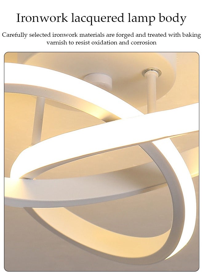 DUNISO LED Ceiling Light，Flush Mount Chandelier，Tri Color Dimming，Adjustable，Suitable for Bedrooms, Bathrooms, Kitchens, Balconies, Corridors，White  - Image 3