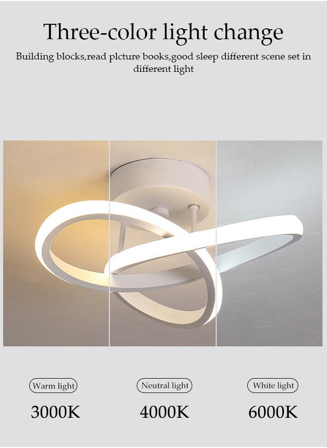 DUNISO LED Ceiling Light，Flush Mount Chandelier，Tri Color Dimming，Adjustable，Suitable for Bedrooms, Bathrooms, Kitchens, Balconies, Corridors，White  - Image 5