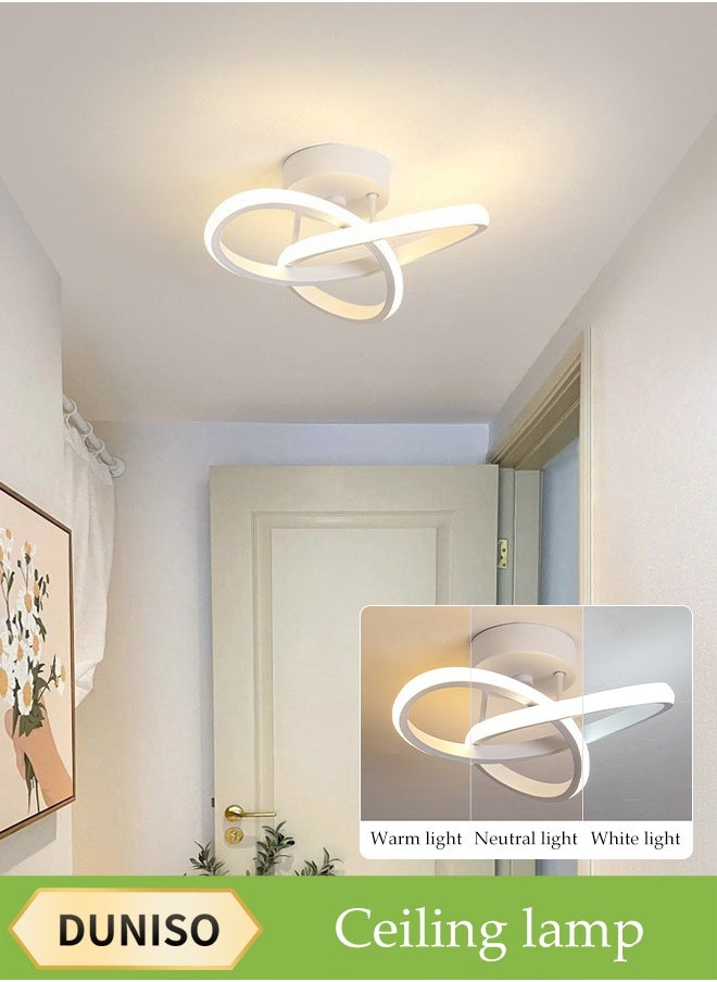 DUNISO LED Ceiling Light，Flush Mount Chandelier，Tri Color Dimming，Adjustable，Suitable for Bedrooms, Bathrooms, Kitchens, Balconies, Corridors，White  - Image 1
