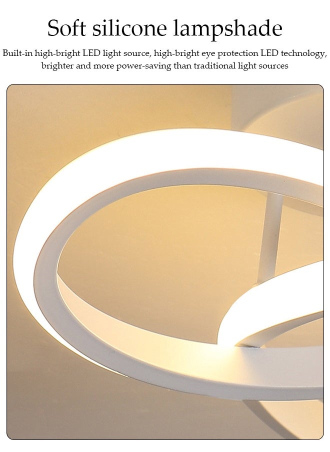 DUNISO LED Ceiling Light，Flush Mount Chandelier，Tri Color Dimming，Adjustable，Suitable for Bedrooms, Bathrooms, Kitchens, Balconies, Corridors，White  - Image 4