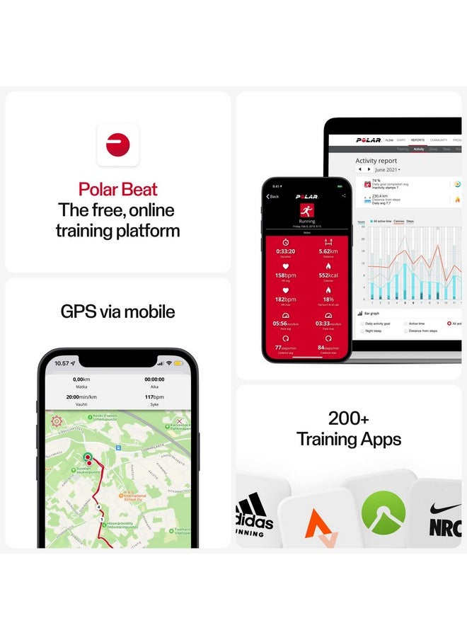 POLAR - H10 Heart Rate Monitor Ant + Bluetooth Waterproof Hr Sensor With Chest Strap Builtin Memory Software Updates Works With Fitness Apps Cycling Computers Sports And Smart Watches - Image 1