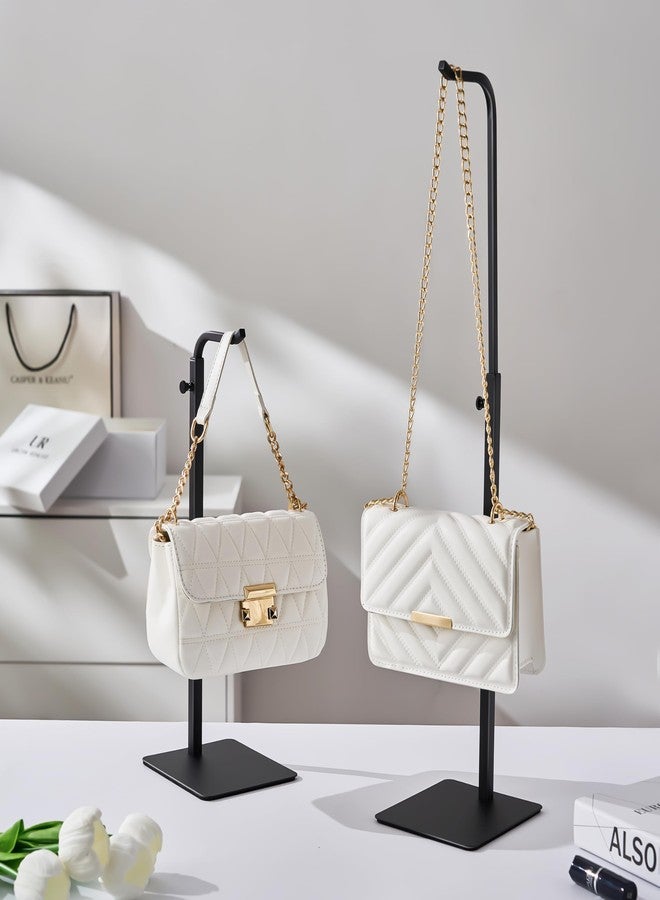 حامل حقائب يد من بيكبيف، عبوة من 3 قطع: رف تعليق أسود للحقائب والمحافظ والأكاليل، حامل خطاف قابل للتعديل للاستخدام على الطاولة أو في الخزانة أو في متاجر البيع بالتجزئة للبائعين. - Image 2