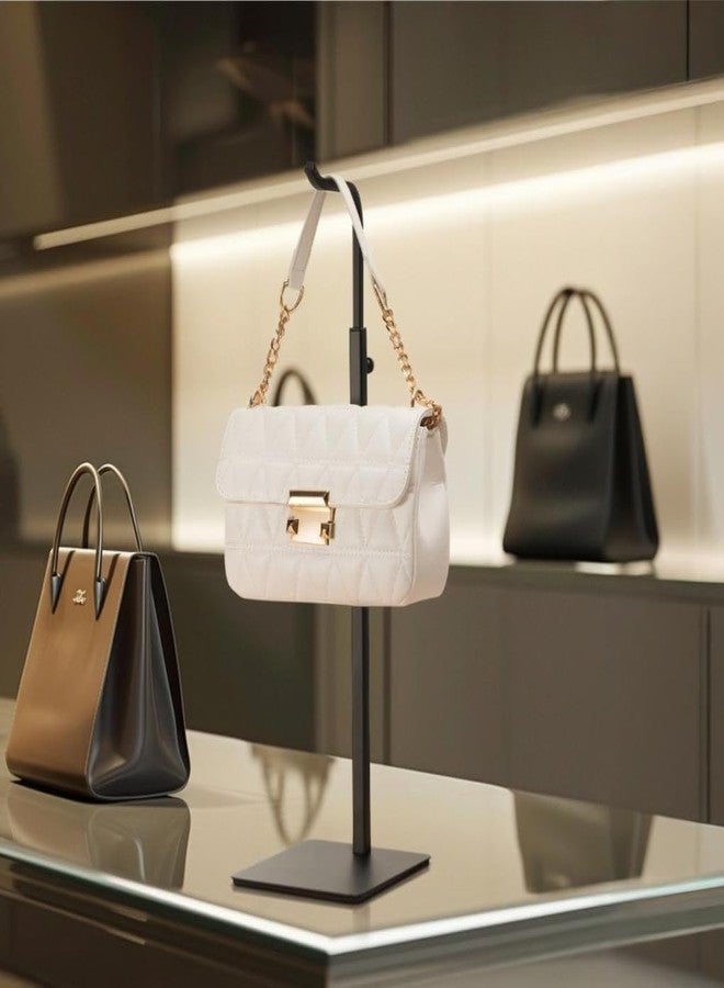 حامل حقائب يد من بيكبيف، عبوة من 3 قطع: رف تعليق أسود للحقائب والمحافظ والأكاليل، حامل خطاف قابل للتعديل للاستخدام على الطاولة أو في الخزانة أو في متاجر البيع بالتجزئة للبائعين. - Image 5