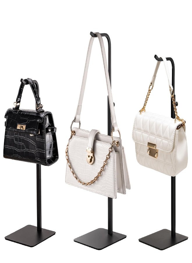 حامل حقائب يد من بيكبيف، عبوة من 3 قطع: رف تعليق أسود للحقائب والمحافظ والأكاليل، حامل خطاف قابل للتعديل للاستخدام على الطاولة أو في الخزانة أو في متاجر البيع بالتجزئة للبائعين. - Image 1