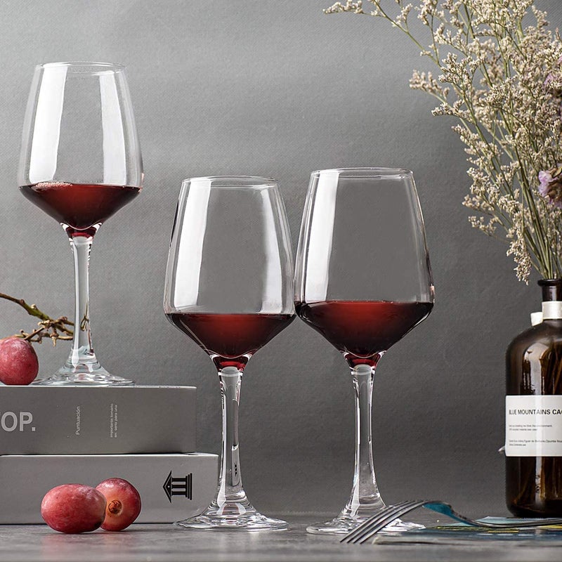 BINZO Glass Wine Glasses Set of 6 360 ml Perfect for Red Wines White Wines Premium Glassware - Image 5